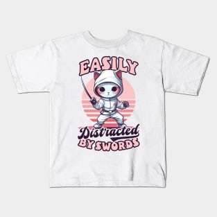 Fencing Shirt | Easily Distracted By Swords Kids T-Shirt